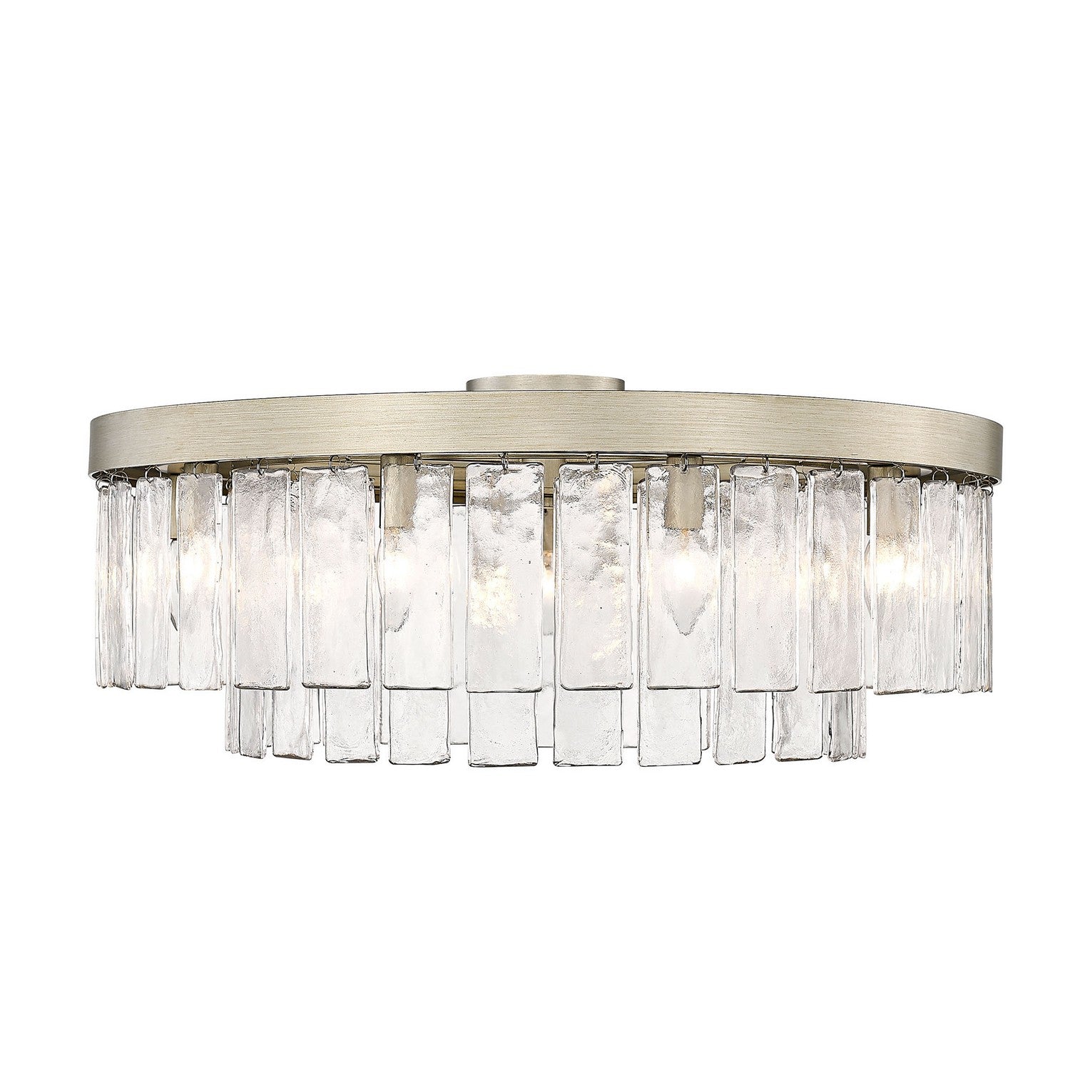 Golden - 1768-9SF WG-HWG - Nine Light Semi-Flush Mount - Ciara WG - White Gold