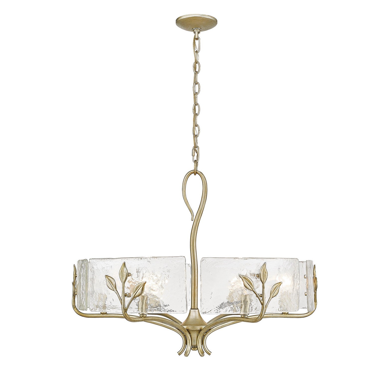 Golden - 3160-6 WG-HWG - Six Light Chandelier - Calla WG - White Gold