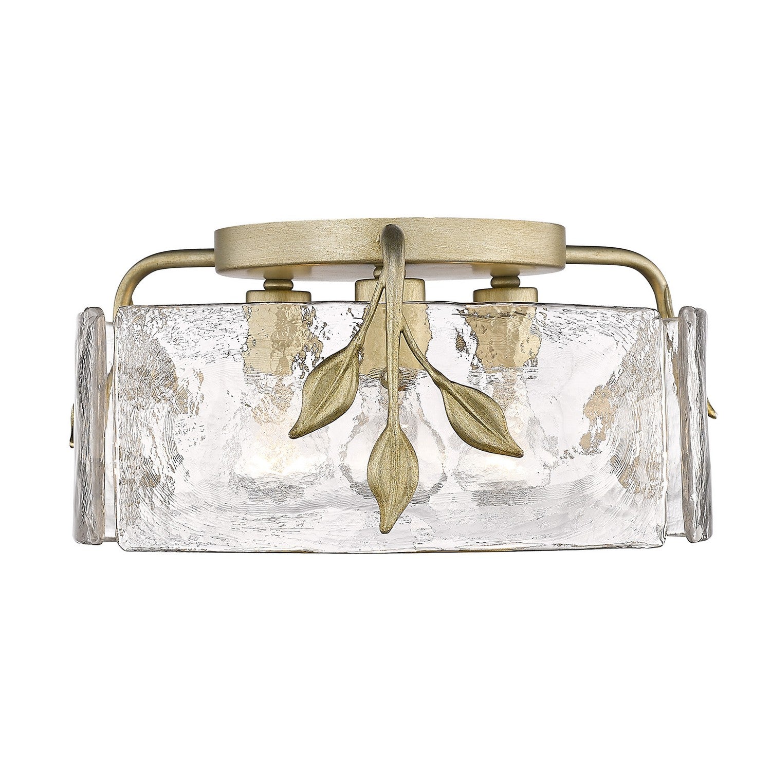 Golden - 3160-FM WG-HWG - Three Light Flush Mount - Calla WG - White Gold