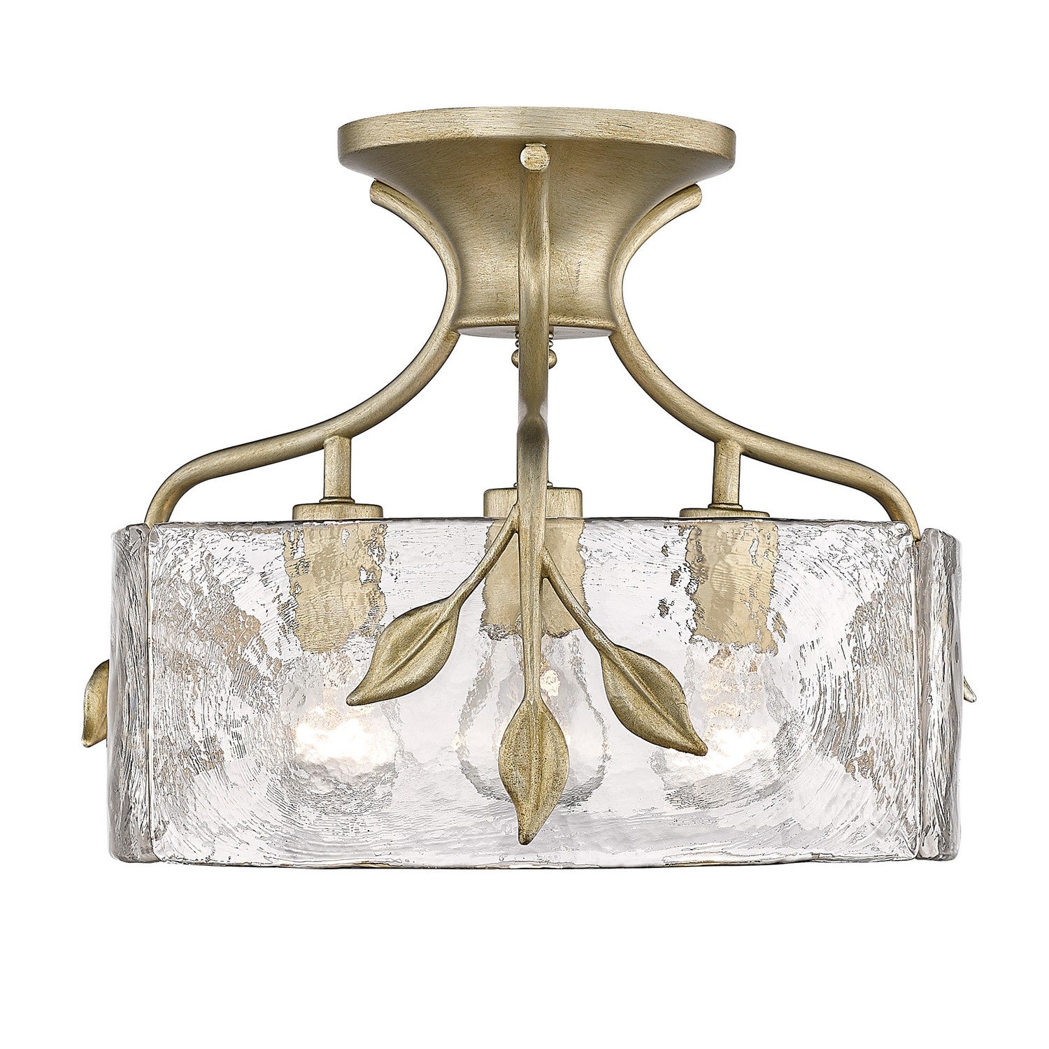 Golden - 3160-SF WG-HWG - Three Light Semi-Flush Mount - Calla WG - White Gold