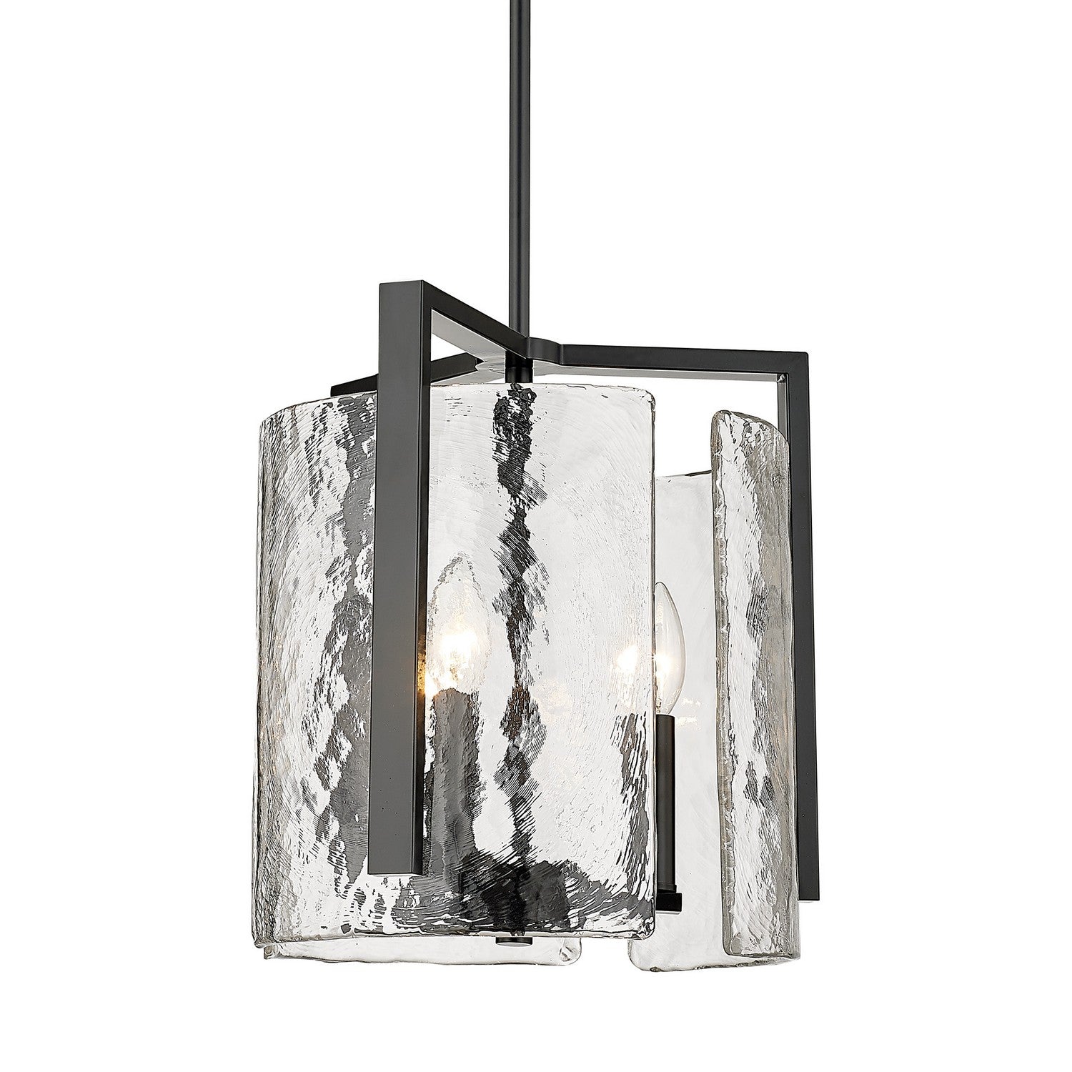 Golden - 3164-3P BLK-HWG - Three Light Pendant - Aenon - Matte Black