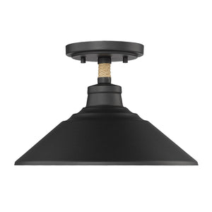 Golden - 3318-SF NB - One Light Semi-Flush Mount - Journey - Natural Black