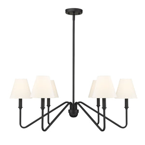 Golden - 3690-6 NB-IL - Six Light Chandelier - Kennedy - Natural Black