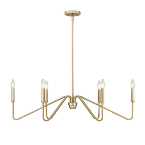 Golden - 3690-LP BCB - Six Light Linear Pendant - Kennedy BCB - Brushed Champagne Bronze