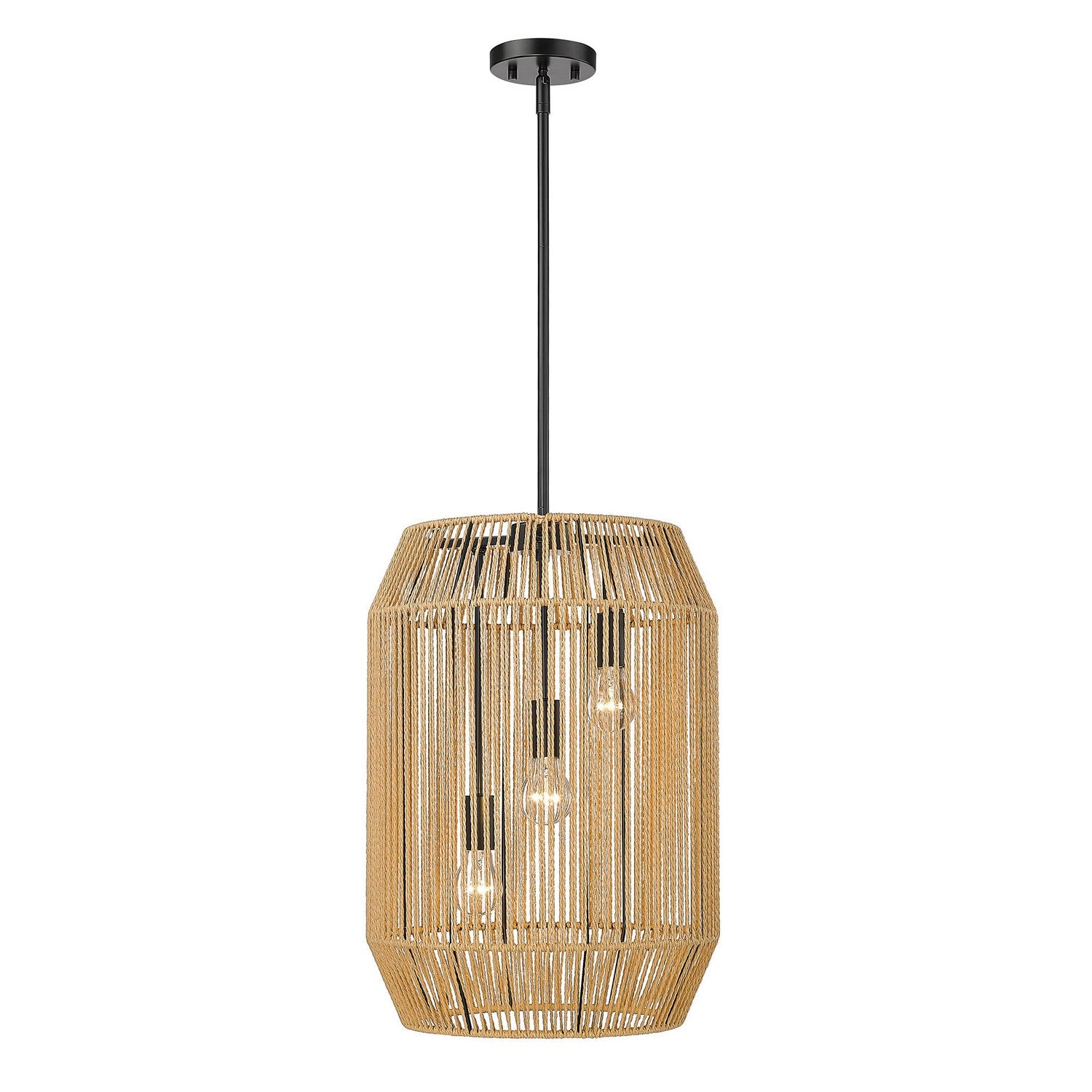 Golden - 6076-3P BLK-NR - Three Light Pendant - Marlee - Matte Black