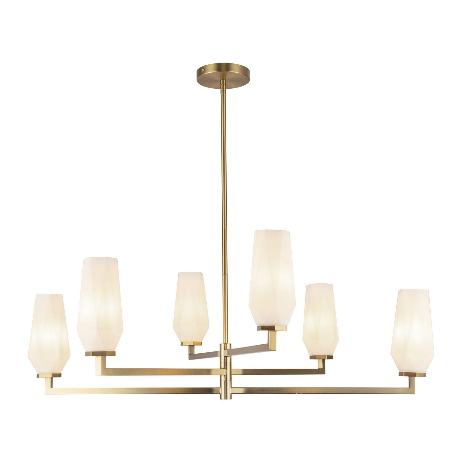 Alora - CH424135BGOP - Six Light Chandelier - Krysta - Brushed Gold/Opal Glass