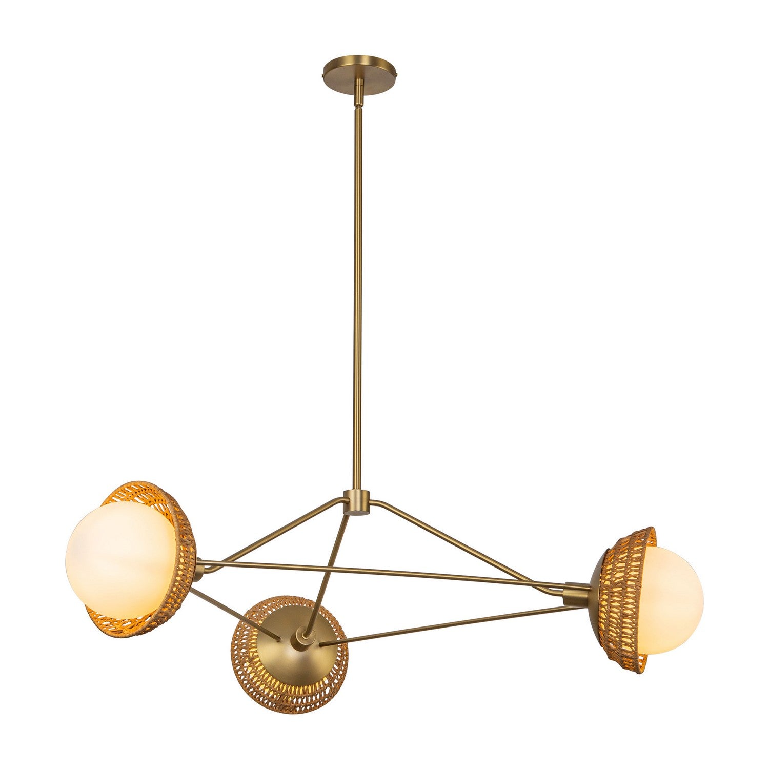 Alora - CH490340BGOP - Three Light Chandelier - Perth - Brushed Gold/Opal Glass