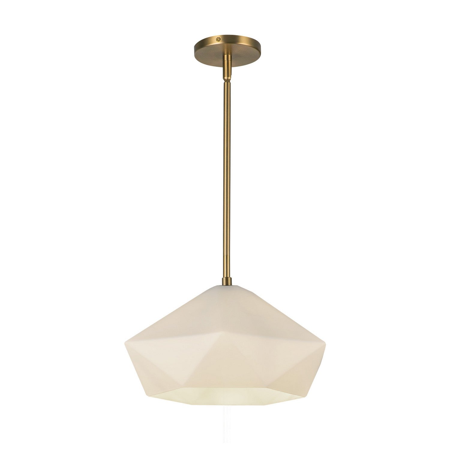 Alora - PD424514BGOP - One Light Pendant - Krysta - Brushed Gold/Opal Glass