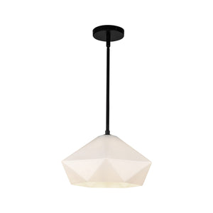 Alora - PD424514MBOP - One Light Pendant - Krysta - Matte Black/Opal Glass