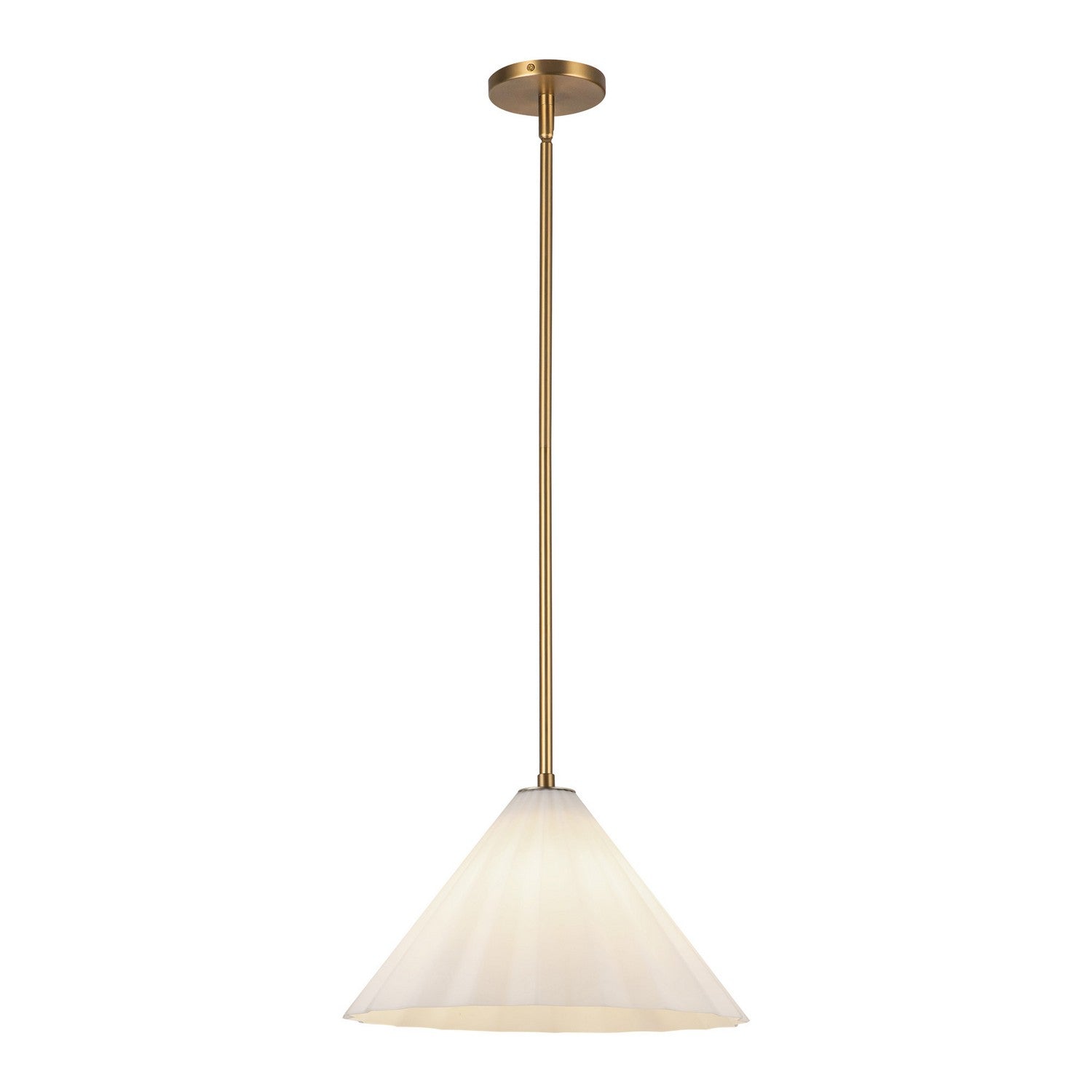 Alora - PD451814AGOP - One Light Pendant - Serena - Aged Brass/Opal Glass