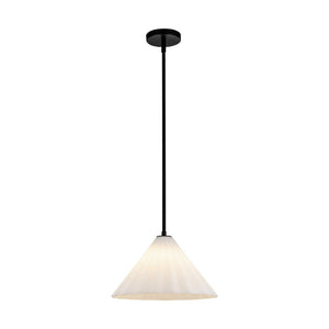 Alora - PD451814MBOP - One Light Pendant - Serena - Matte Black/Opal Glass