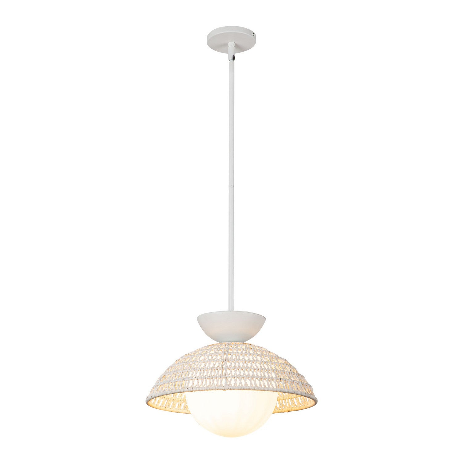 Alora - PD490114WHOP - One Light Pendant - Perth - White/Opal Glass