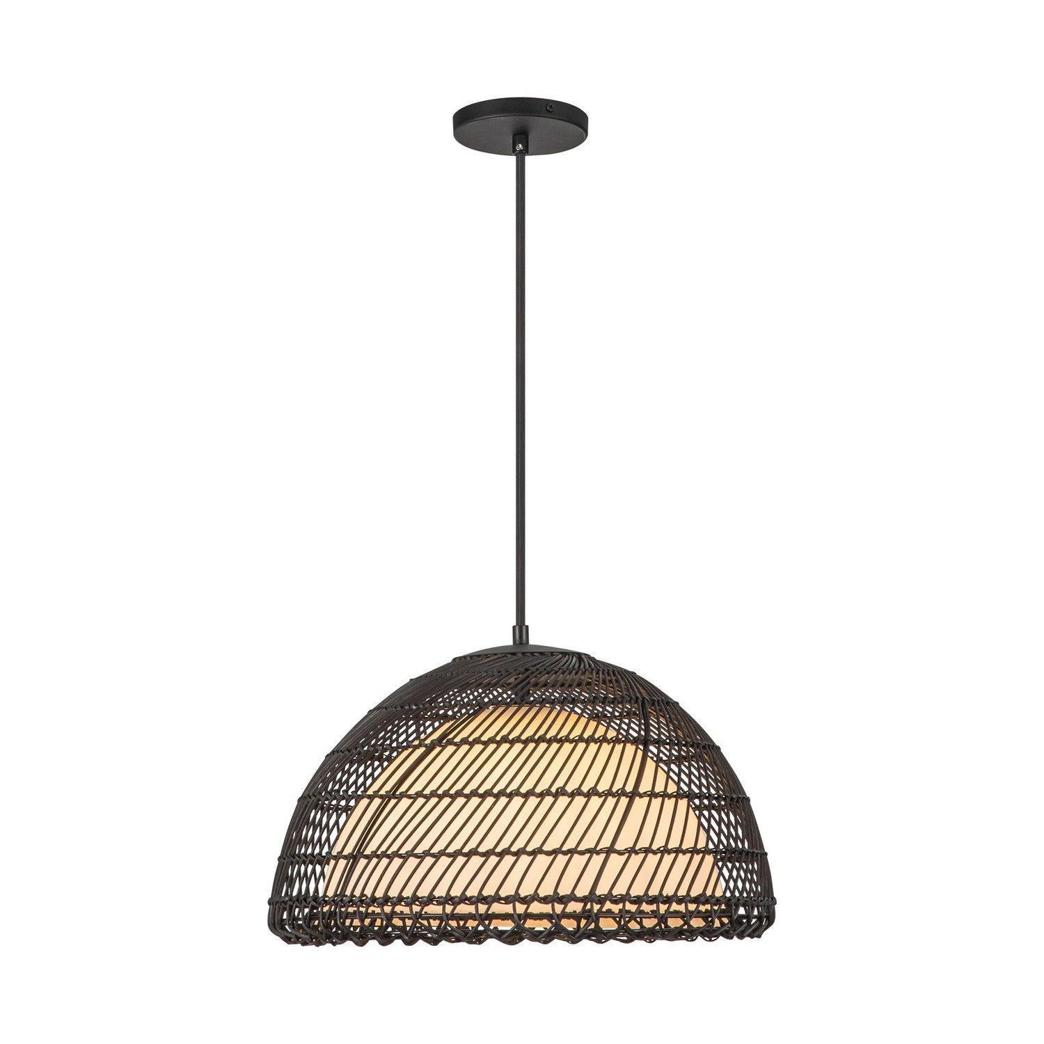 Alora - PD631416MBOP - One Light Pendant - Bondi - Matte Black/Opal Glass