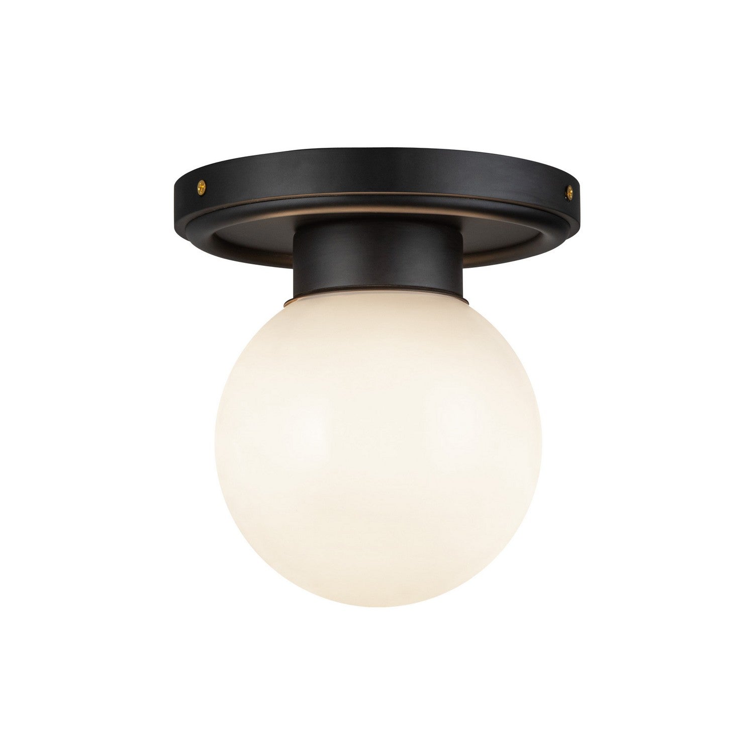 Alora - SF407306MBGO - One Light Semi-Flush Mount - Fiore - Matte Black/Glossy Opal Glass