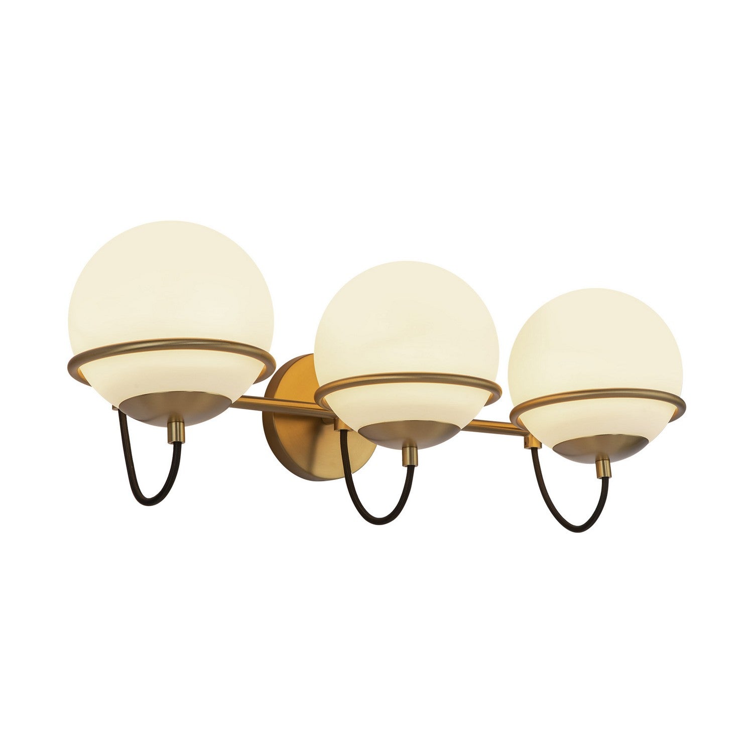 Alora - WV458324AGOP - Three Light Wall Vanity - Alba - Aged Brass/Opal Glass