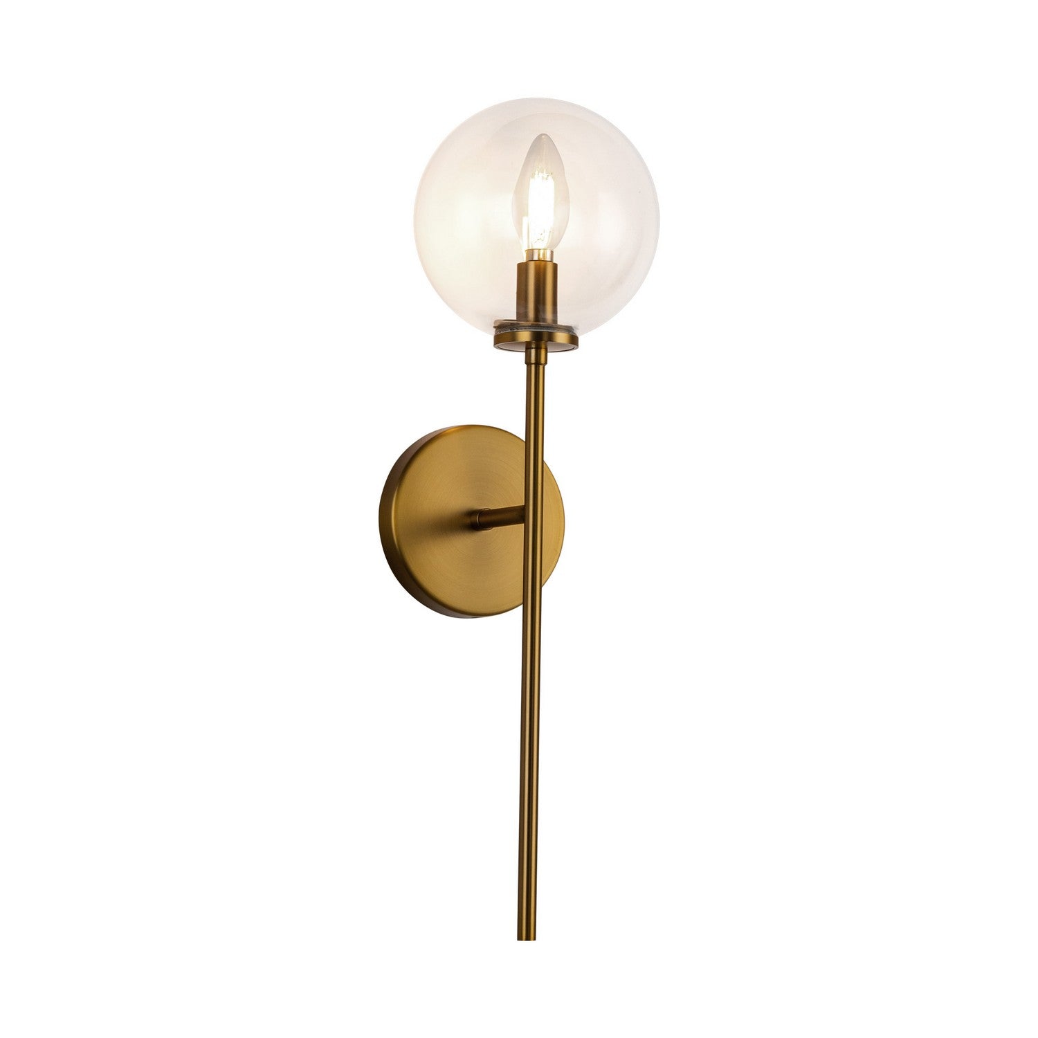 Alora - WV549101AGCL - One Light Wall Vanity - Cassia - Aged Brass/Clear Glass