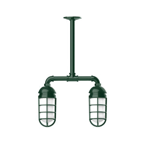 Montclair Light Works - MSA050-42-T36-G07 - Two Light Pendant - Vaportite - Forest Green