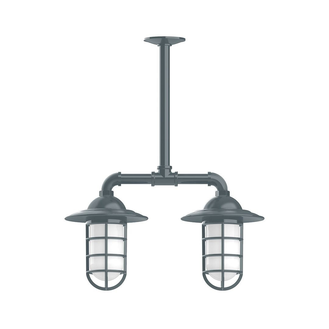 Montclair Light Works - MSA052-40-T24-G07 - Two Light Pendant - Vaportite - Slate Gray