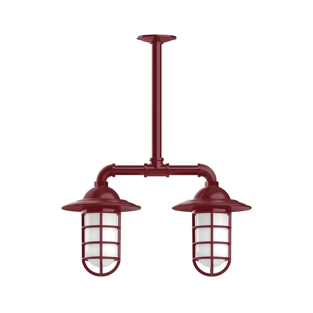 Montclair Light Works - MSA052-55-G07 - Two Light Pendant - Vaportite - Barn Red