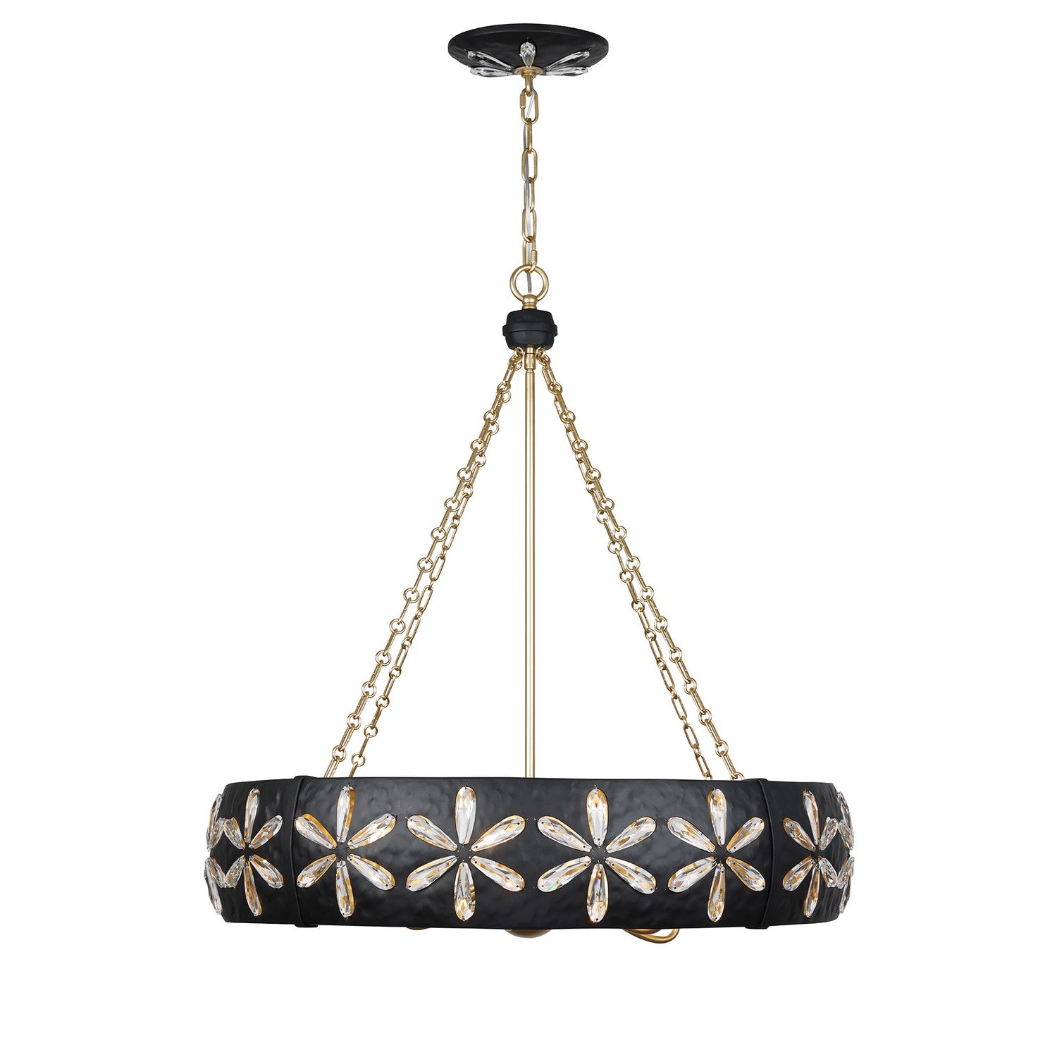 Savoy House - 1-2493-6-104 - Six Light Chandelier - Venice - Metropolis Black and Gold