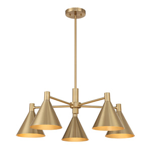 Savoy House - 1-8004-5-127 - Five Light Chandelier - Pharos - Noble Brass