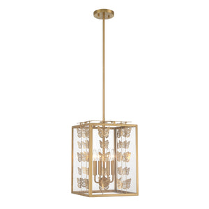 Savoy House - 3-4197-4-322 - Four Light Pendant - Birch - Warm Brass