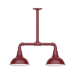 Montclair Light Works - MSB105-55-G05 - Two Light Pendant - Cafe - Barn Red