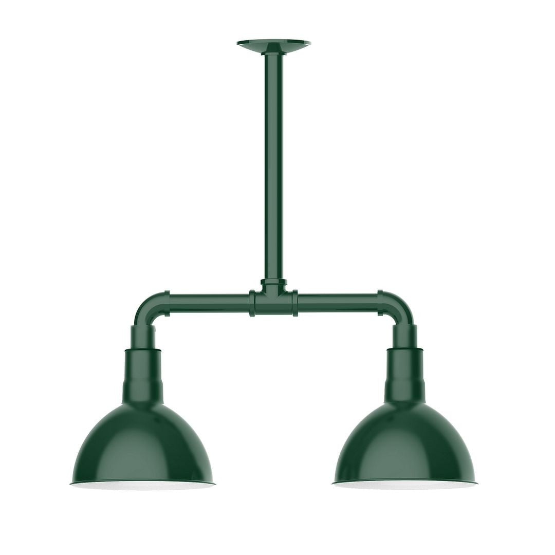 Montclair Light Works - MSB114-42-G05 - Two Light Pendant - Deep Bowl - Forest Green