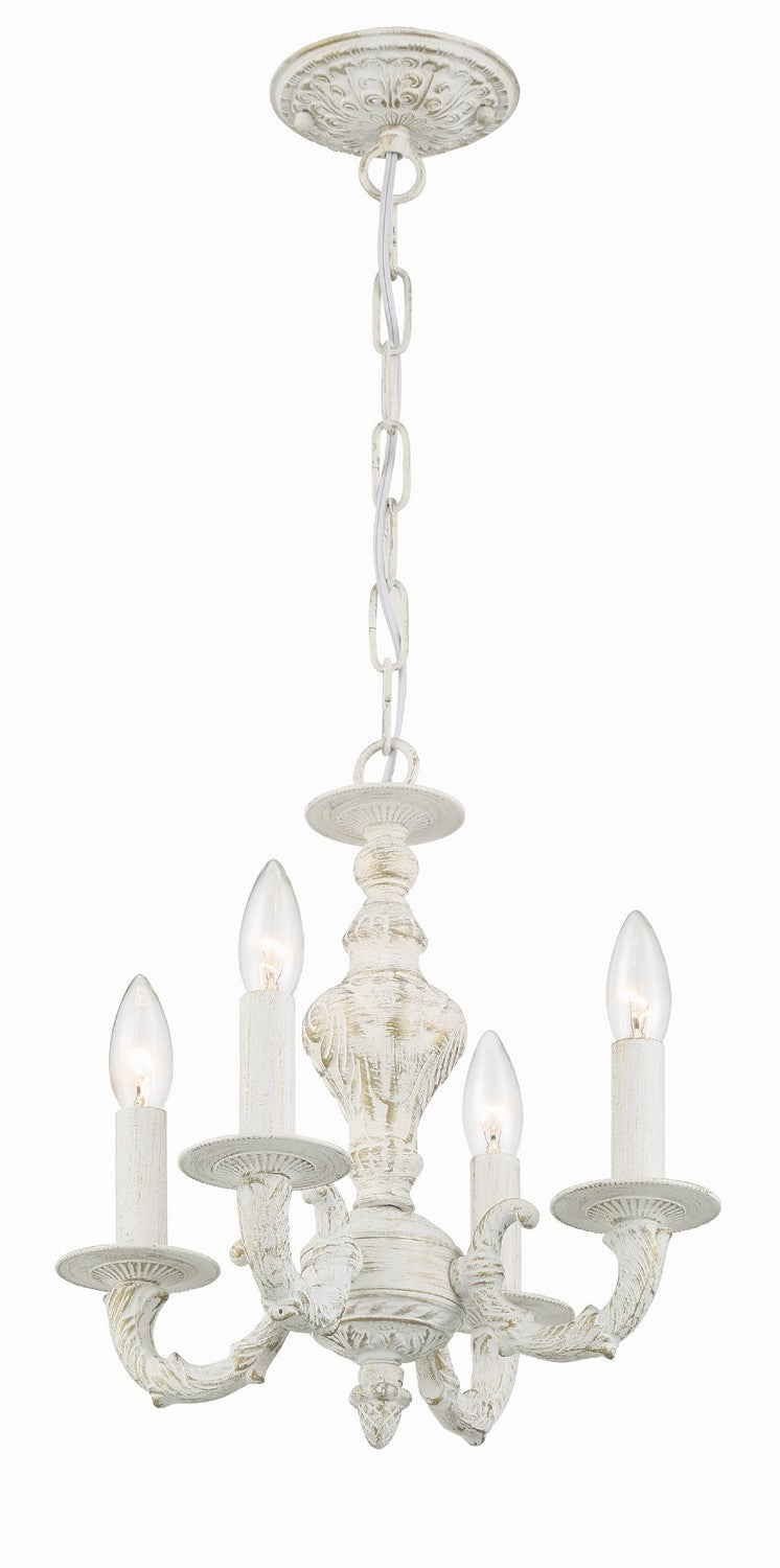 Crystorama - 5124-AW - Four Light Mini Chandelier - Paris Market - Antique White