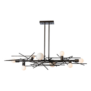 Hubbardton Forge - 131087-SKT-MULT-07 - Eight Light Linear Pendant - Brindille - Dark Smoke