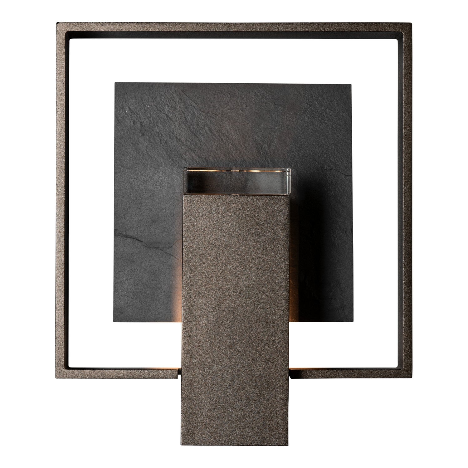 Hubbardton Forge - 302602-SKT-80-SL-ZM0546 - Shadow Box Medium w/Slate Outdoor Sconce - Shadow Box - Coastal Black