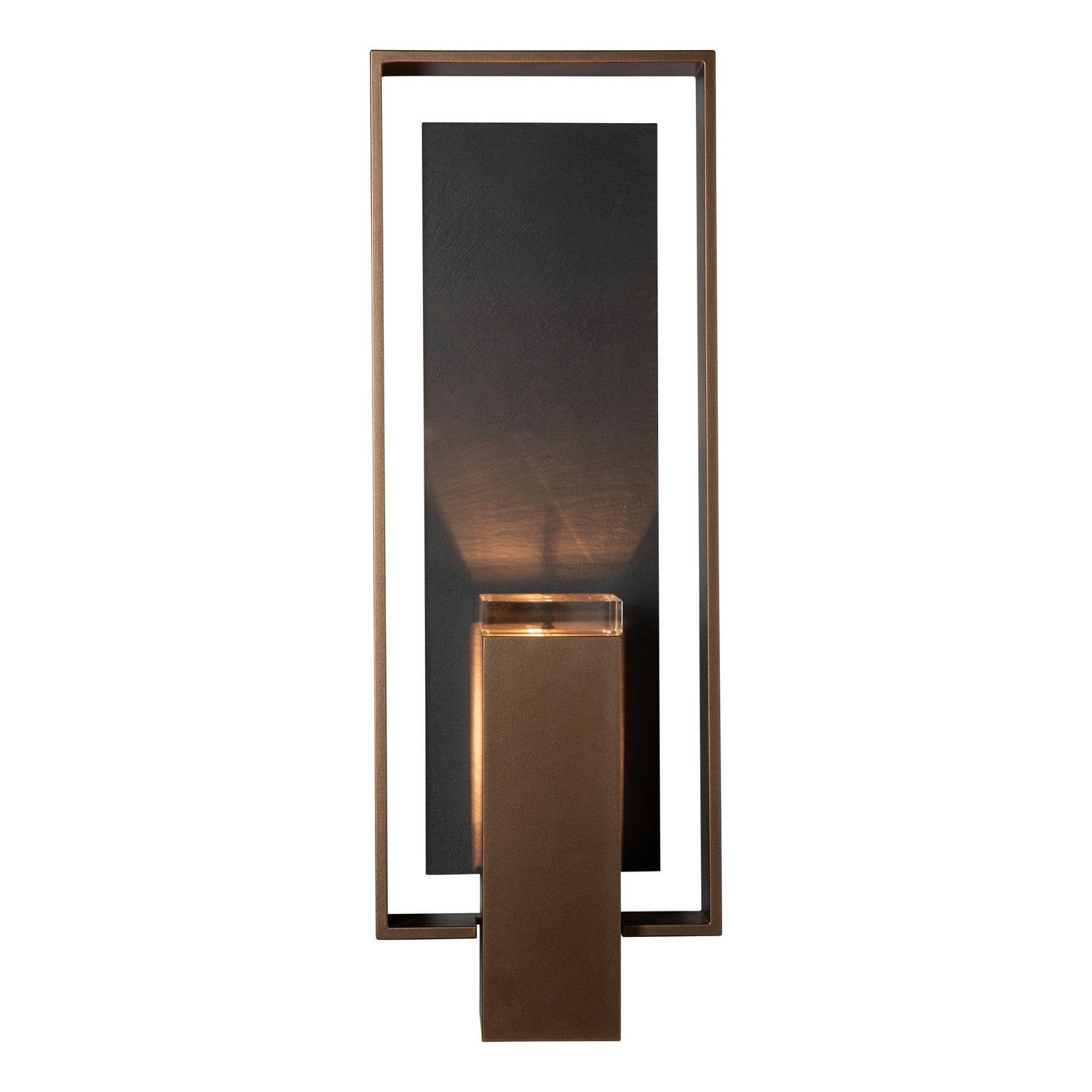Hubbardton Forge - 302604-SKT-80-SL-ZM0546 - Shadow Box Large w/Slate Outdoor Sconce - Shadow Box - Coastal Black