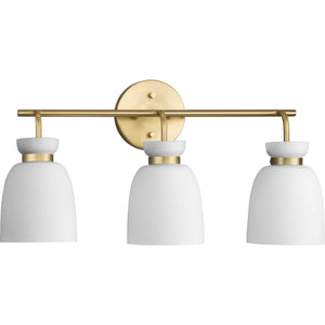 Progress Lighting - P300486-191 - Three Light Bath & Vanity - Lexie - Brushed Gold