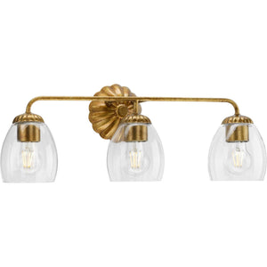 Progress Lighting - P300490-204 - Three Light Bath & Vanity - Quillan - Gold Ombre