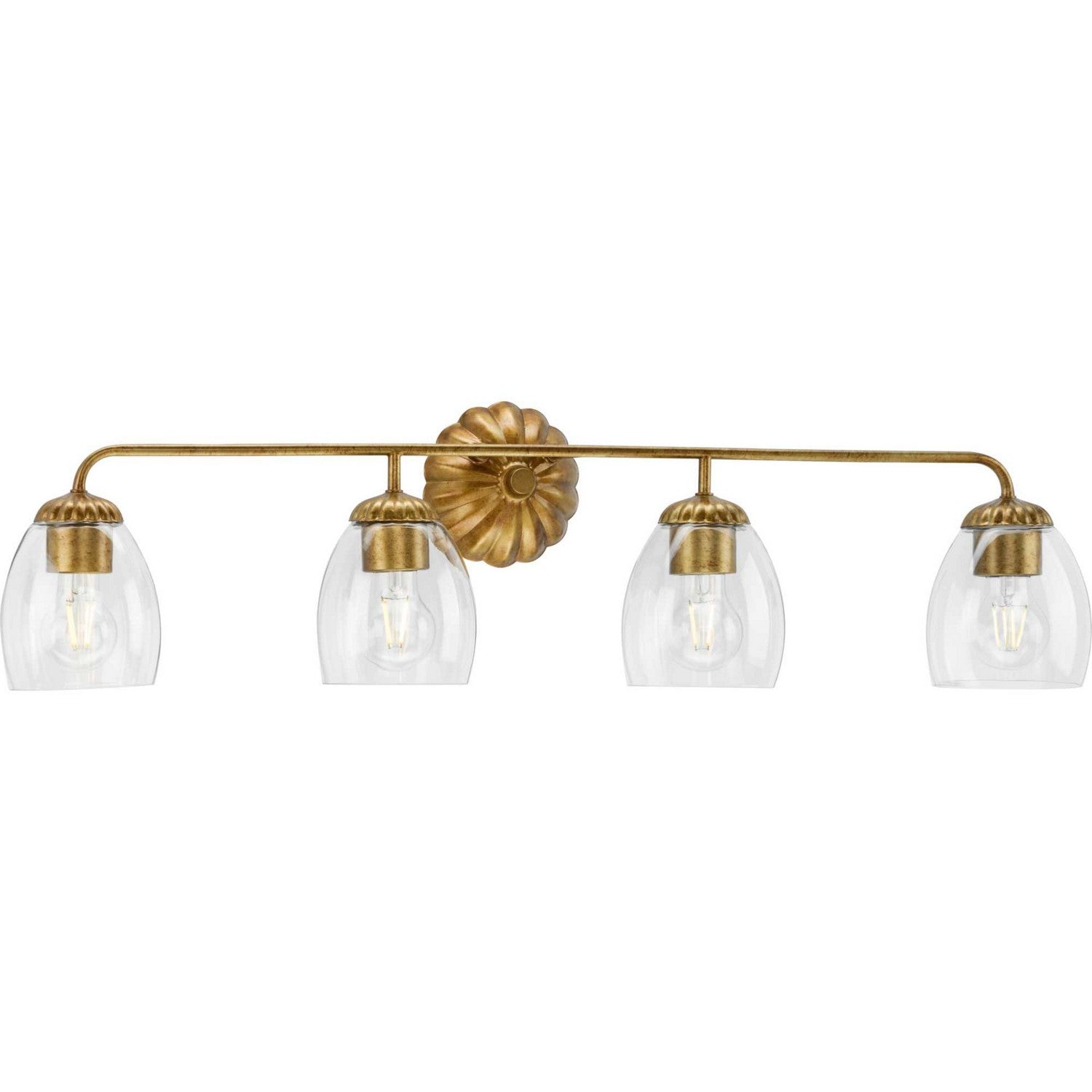 Progress Lighting - P300491-204 - Four Light Bath & Vanity - Quillan - Gold Ombre