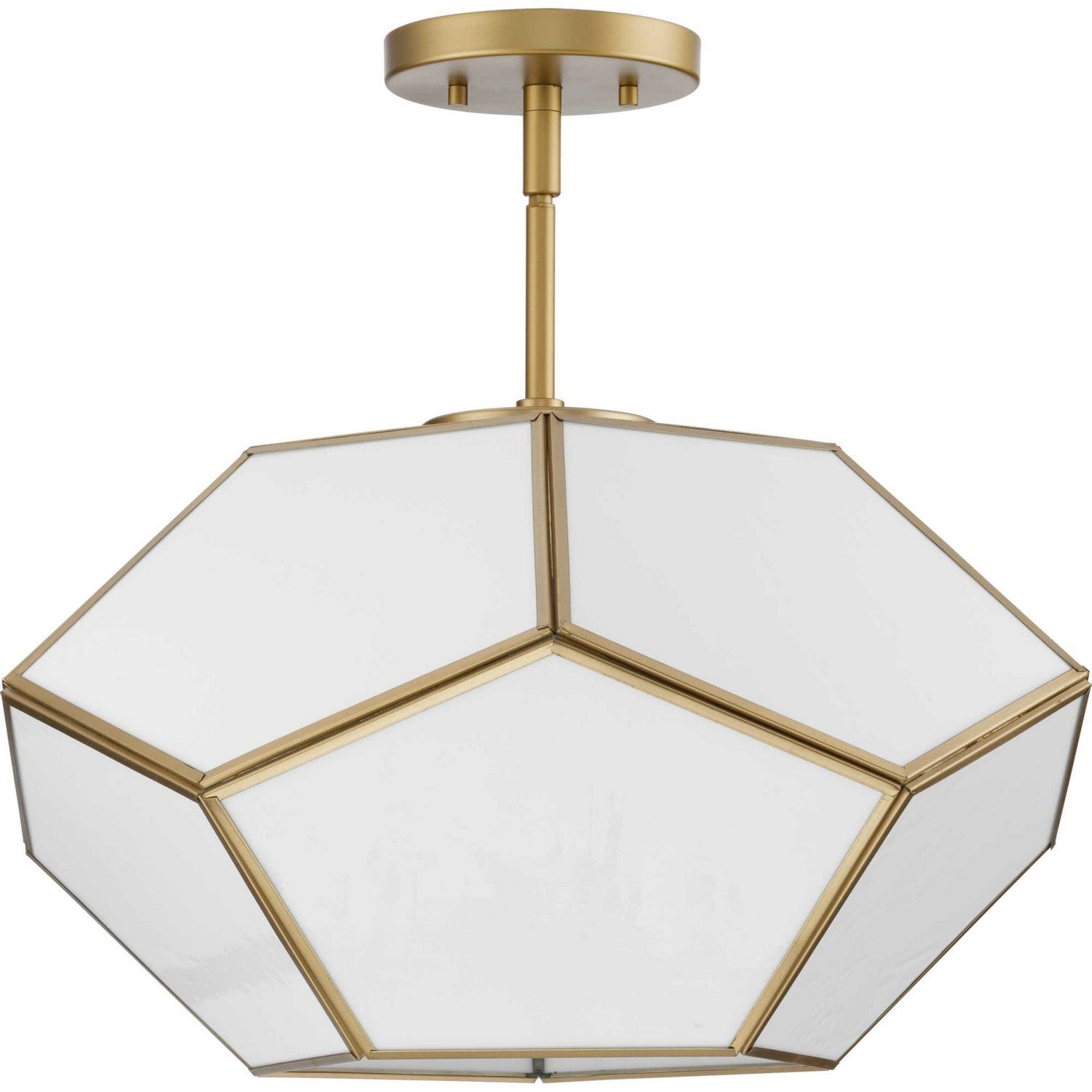 Progress Lighting - P350261-078 - Three Light Flush Mount - Latham - Vintage Gold