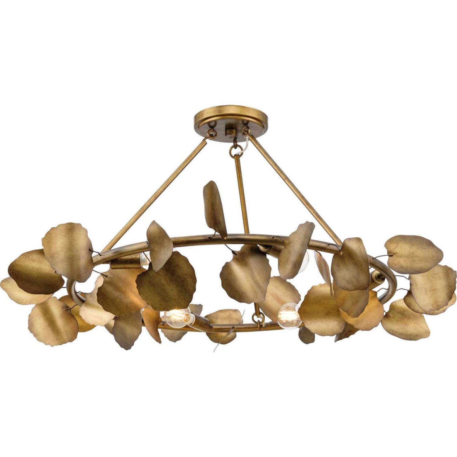 Progress Lighting - P350263-204 - Six Light Flush Mount - Laurel - Gold Ombre