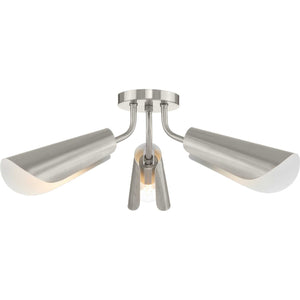 Progress Lighting - P350272-009 - Three Light Flush Mount - Cornett - Brushed Nickel