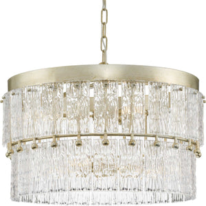 Progress Lighting - P400367-176 - Six Light Chandelier - Chevall - Gilded Silver