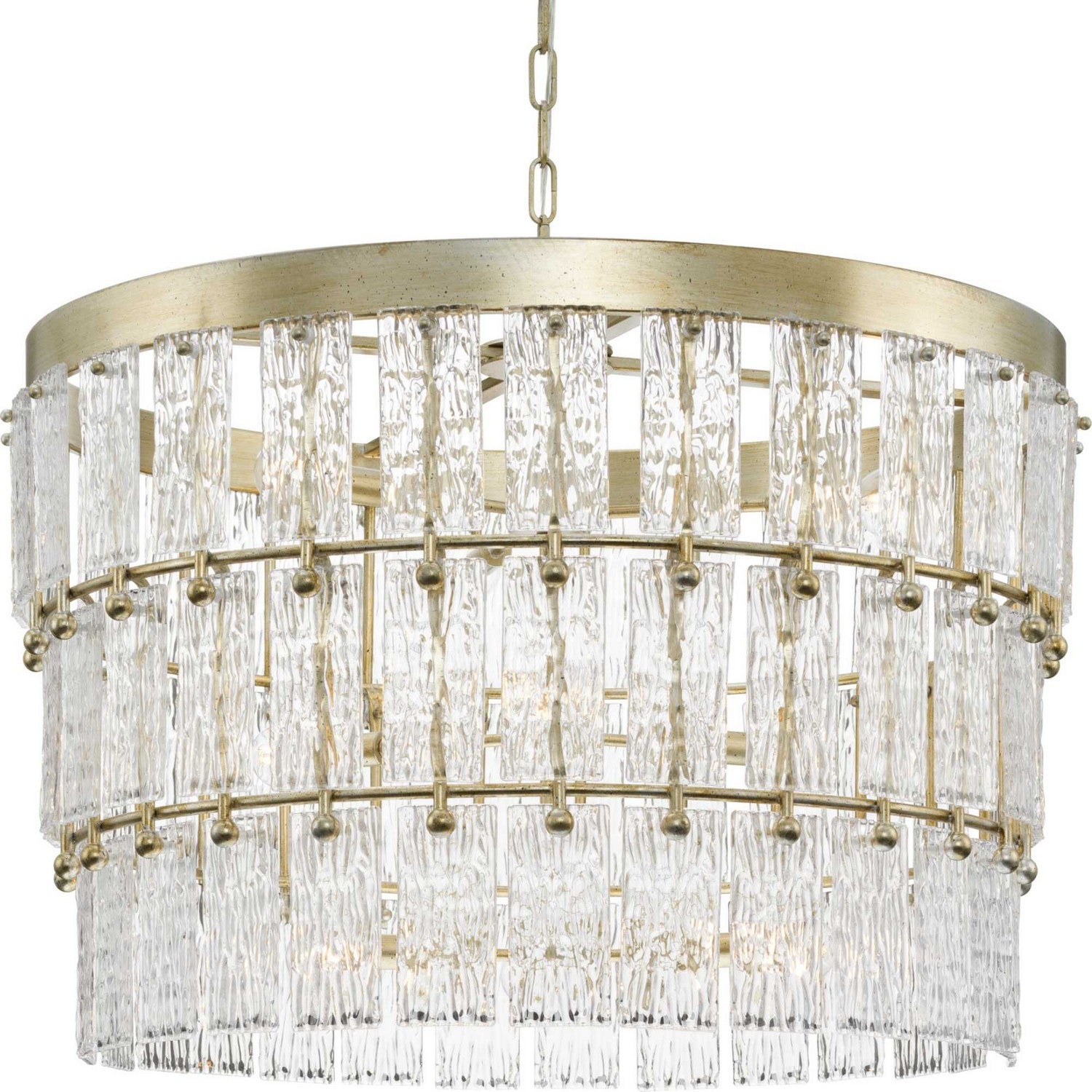 Progress Lighting - P400368-176 - Nine Light Chandelier - Chevall - Gilded Silver