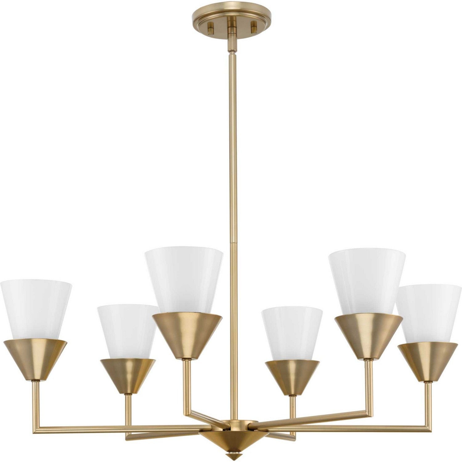 Progress Lighting - P400372-205 - Six Light Chandelier - Pinellas - Soft Gold