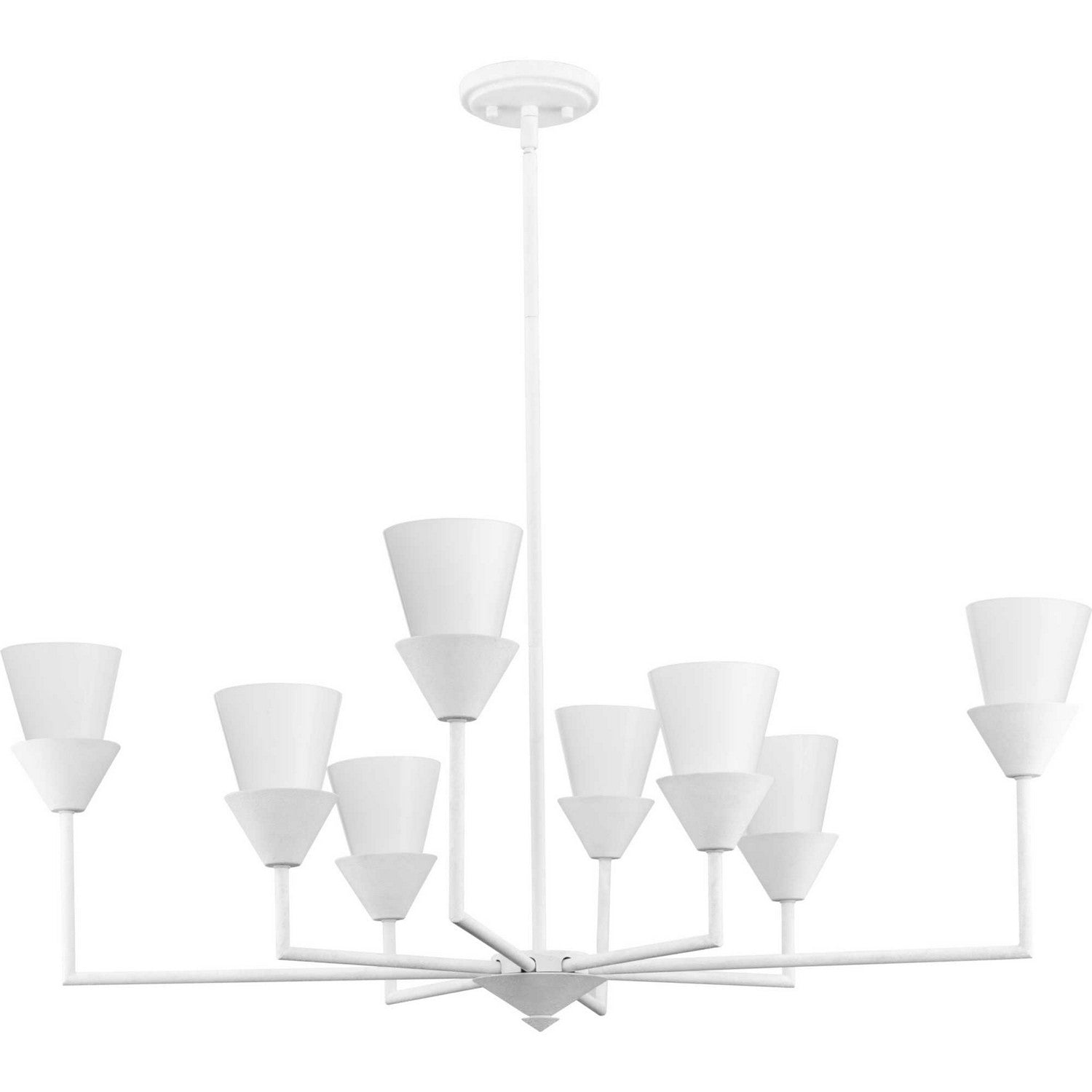 Progress Lighting - P400373-197 - Eight Light Chandelier - Pinellas - White Plaster