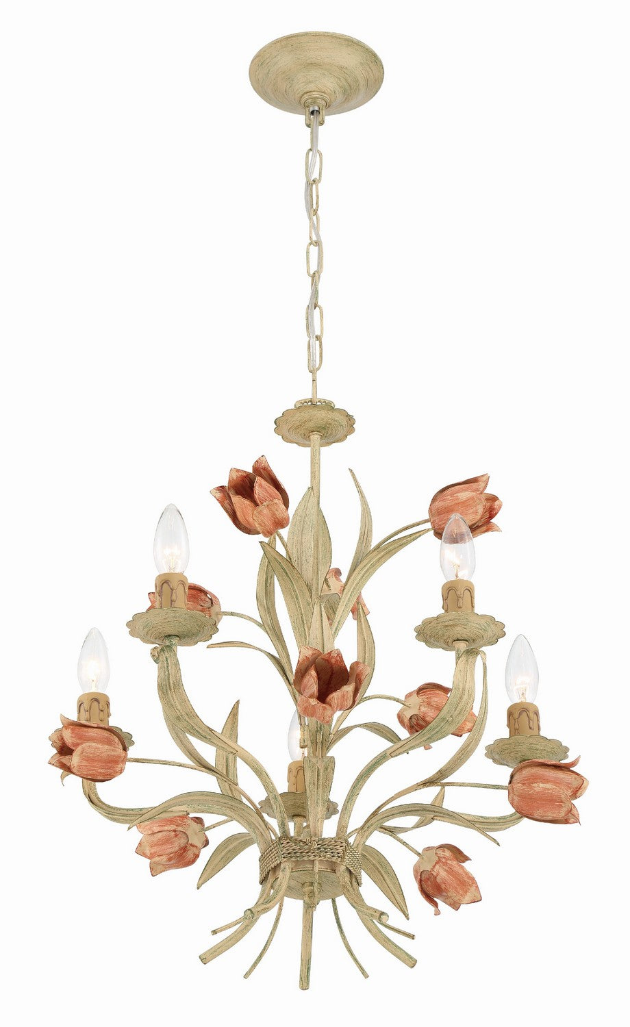 Crystorama - 4805-SR - Five Light Chandelier - Southport - Sage Rose