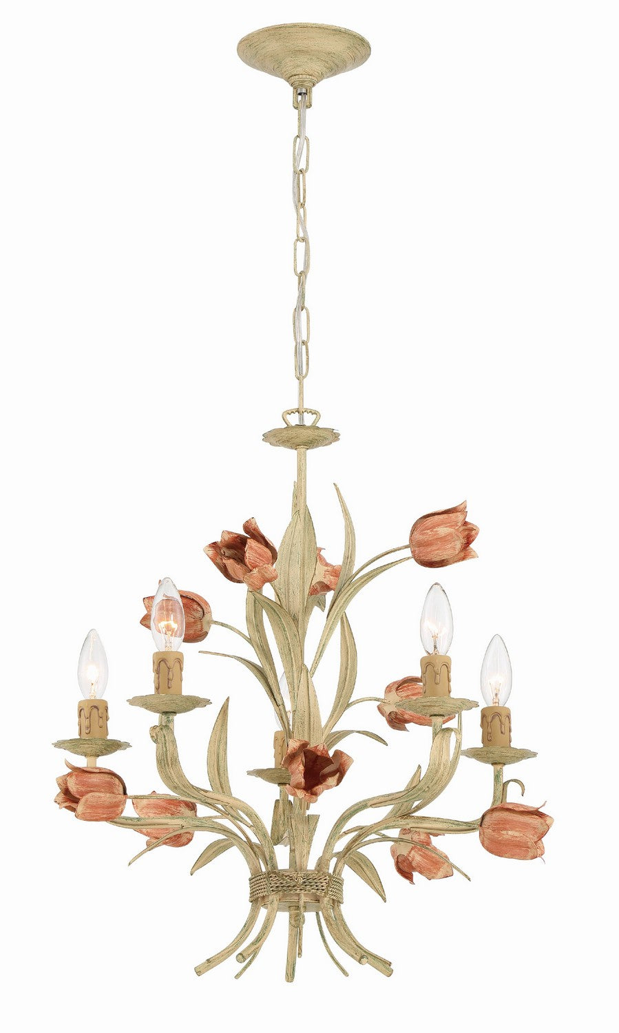 Crystorama - 4805-SR - Five Light Chandelier - Southport - Sage Rose