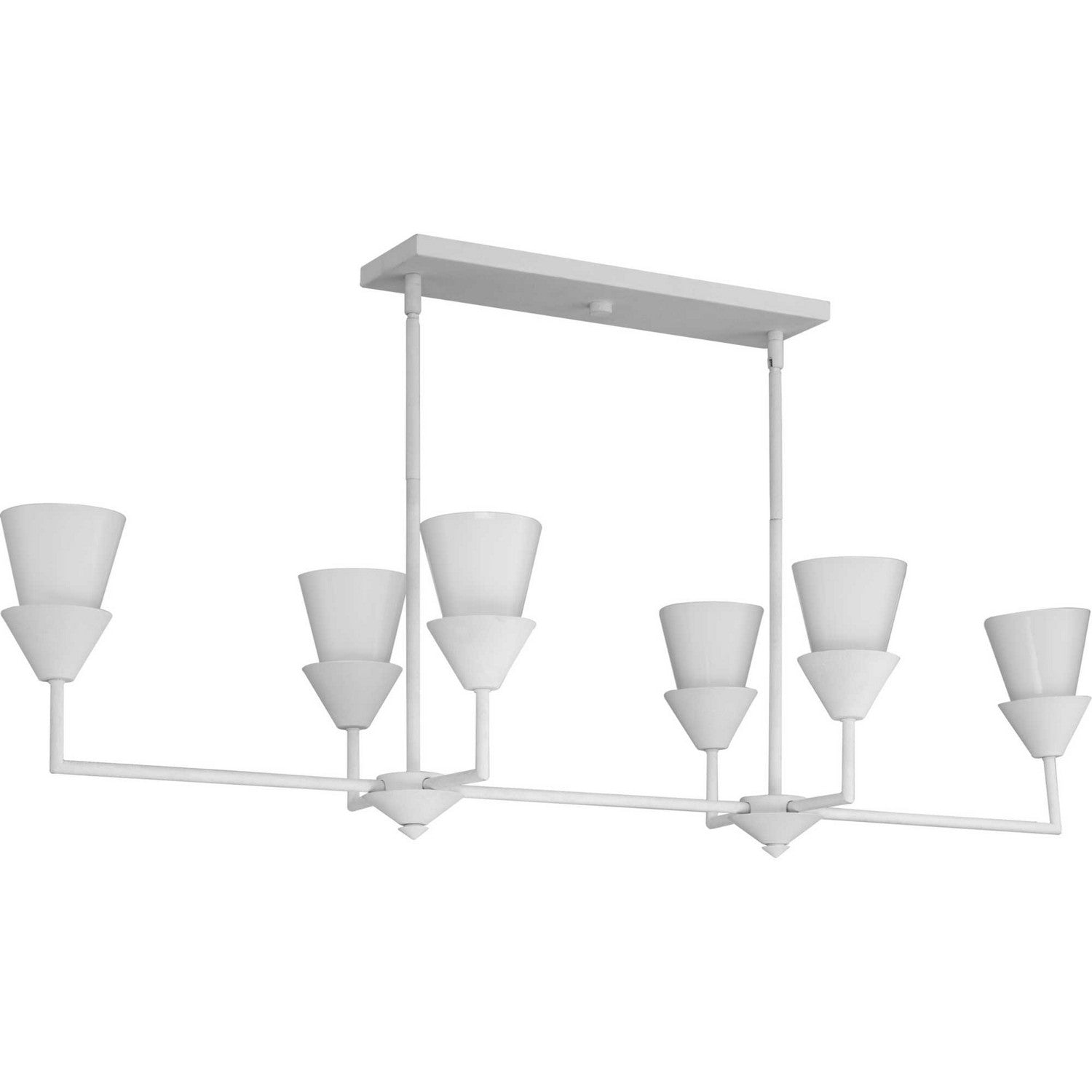 Progress Lighting - P400374-197 - Six Light Island Pendant - Pinellas - White Plaster