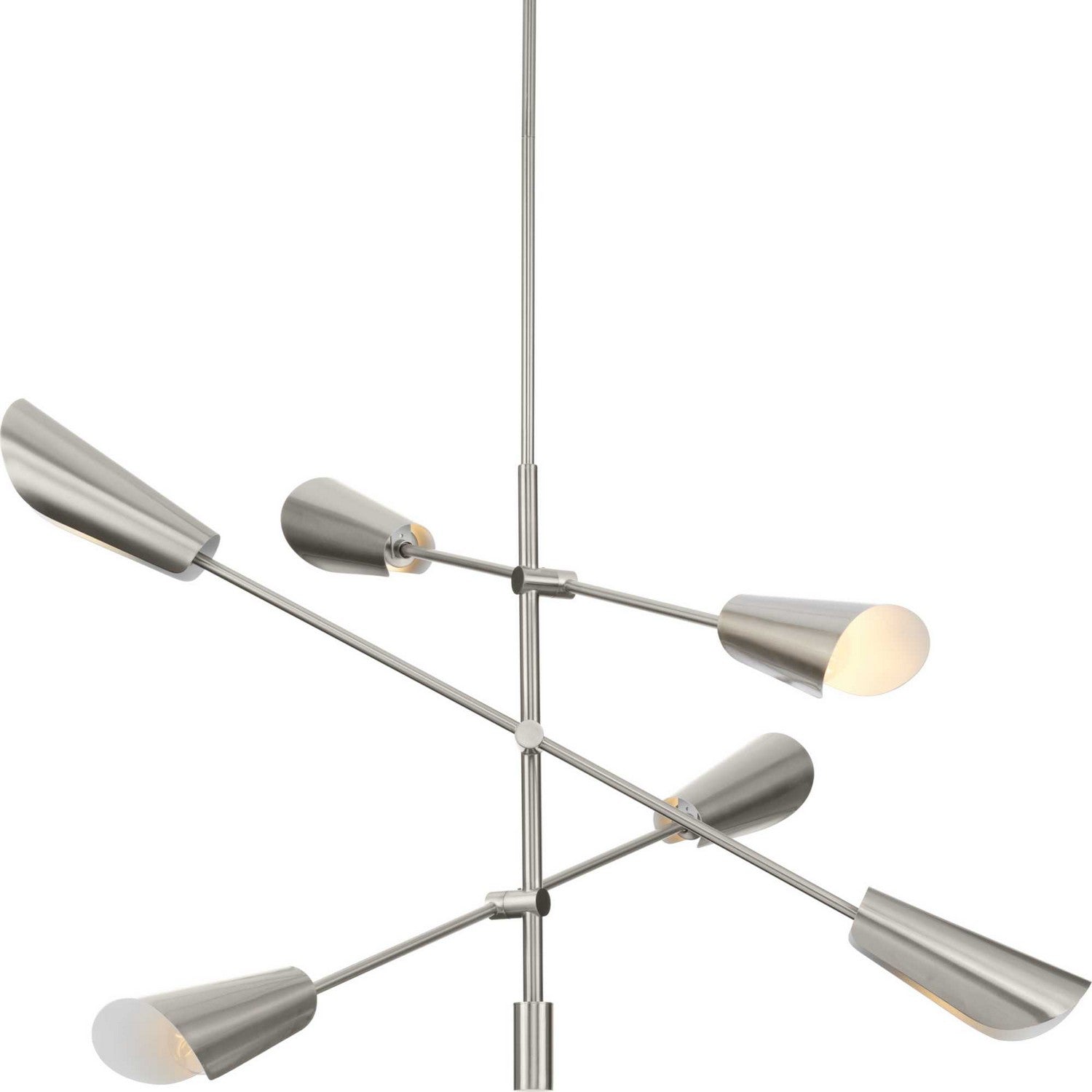 Progress Lighting - P400380-009 - Six Light Chandelier - Cornett - Brushed Nickel