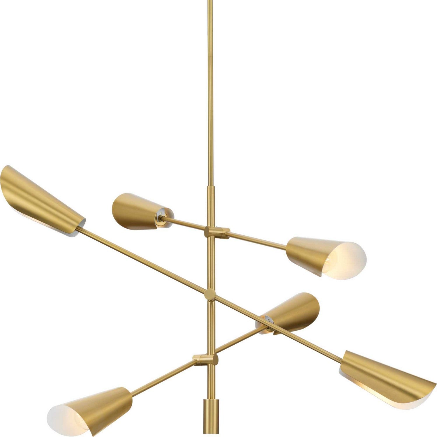 Progress Lighting - P400380-191 - Six Light Chandelier - Cornett - Brushed Gold