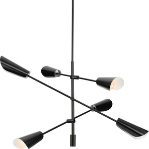 Progress Lighting - P400380-31M - Six Light Chandelier - Cornett - Matte Black