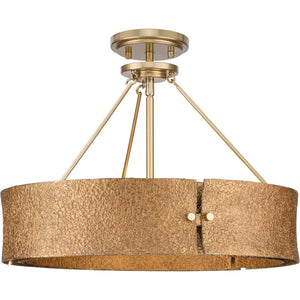 Progress Lighting - P500437-205 - Four Light Pendant - Lusail - Soft Gold