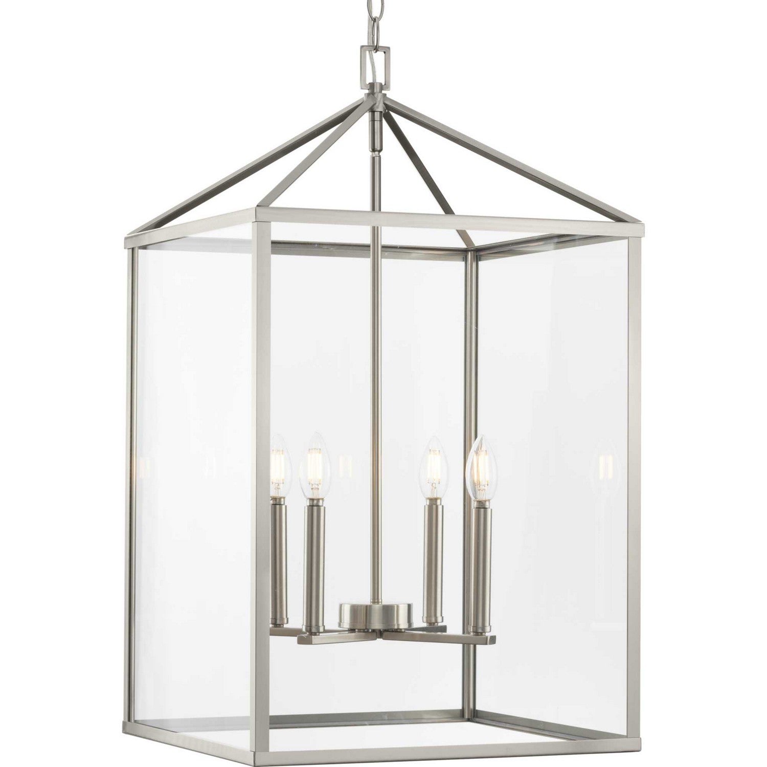 Progress Lighting - P500441-009 - Four Light Foyer Pendant - Hillcrest - Brushed Nickel